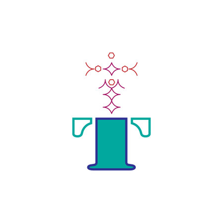 Letter t colorful icon vector design illustration