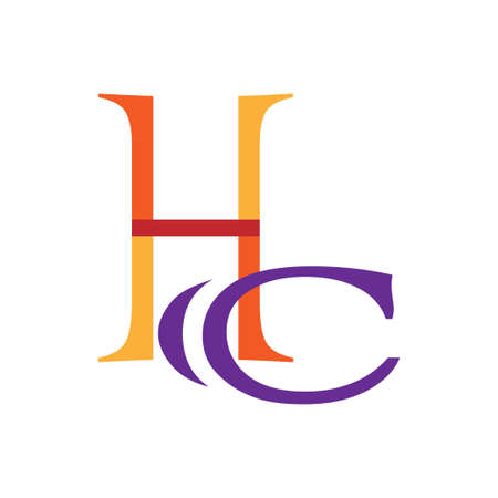 Letter h c colorful icon vector design illustrationのイラスト素材