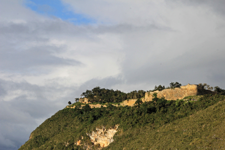 Pre inca ruin Kuelap high up in the north peruvian mountains near Chachapoyas. It was built to be a fortress.の写真素材