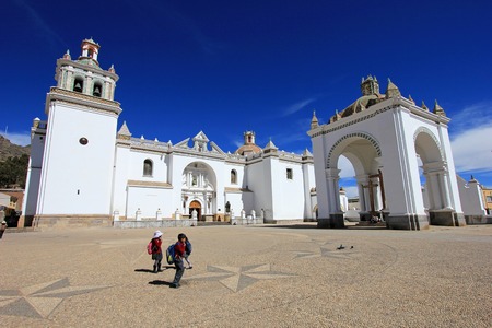 Basilica of Our Lady of Copacabana, the real one in Boliviaの写真素材