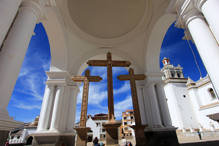 Basilica of Our Lady of Copacabana, the real one in Boliviaの写真素材