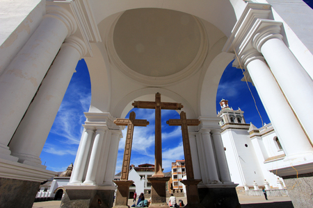 Basilica of Our Lady of Copacabana, the real one in Boliviaの写真素材
