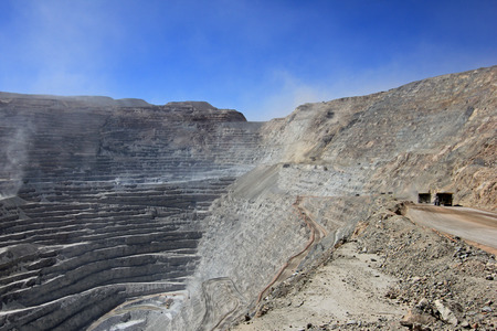 Chuquicamata, world's biggest open pit copper mine, Calama, Chileの写真素材