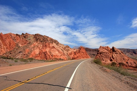 Quebrada de Cafayate valley, also called quebrada de las conchas, Argentinaの写真素材