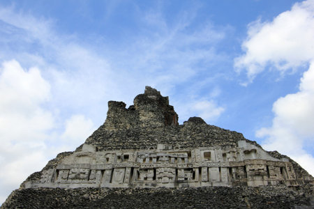 Mayan ruins Xunantunich, San Ignacio, Belize Central Americaの写真素材