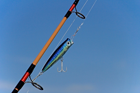 Big game fishing gear, equipment, Costa Rica, Central Americaの写真素材