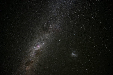 Beautiful milky way, stars and fogs in the Southern Hemisphere, Elqui Valley, Chile, South America