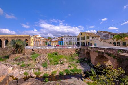 Historical city of Lencois, Chapada Diamantina, Bahia, Brazil South Americaの写真素材