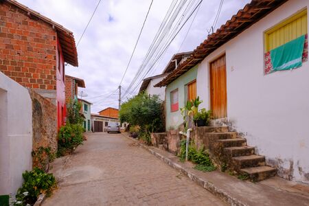 Colorful houses in the historical city of Lencois, Chapada Diamantina, Bahia, Brazil, South Americaの写真素材