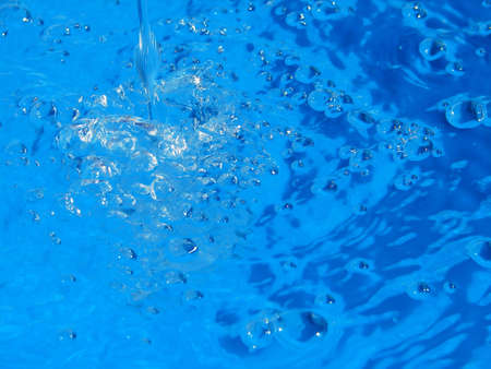 Water drops macro with water bubbles       の写真素材