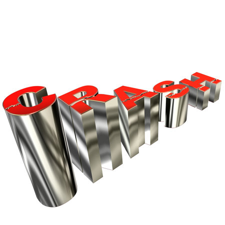 Red 3D word crash on white backgroundの写真素材