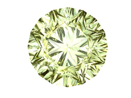 Yellow diamond top view on white background の写真素材
