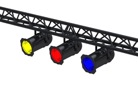 3D rendering spot lights on white backgroundの写真素材