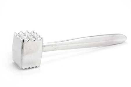 Steel meat hammer isolated on white backgroundの写真素材