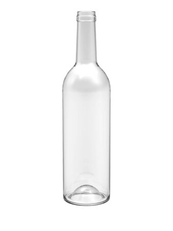 Transparent glass bottle  on white backgroundの写真素材