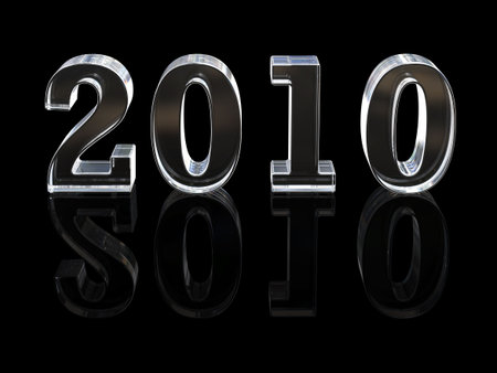 3D rendering of glass  2010 with reflection