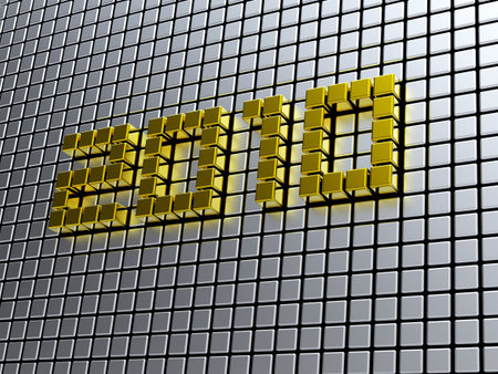 2010 made from golden and silver metal bars