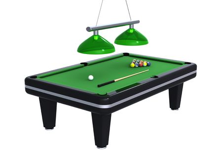 3D rendering of billiard table isolated on white backgroundの写真素材