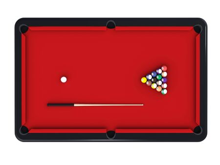 3D rendering of billiard table isolated on white backgroundの写真素材