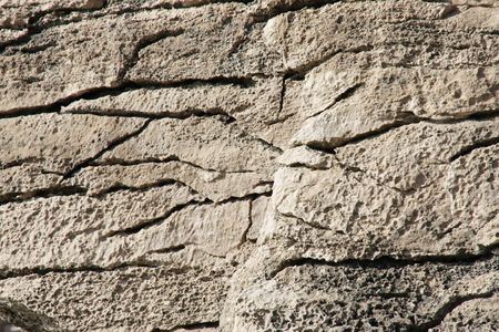 Limestone rock texture cracked and eroded の写真素材