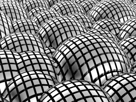 Abstract metal spheres in Op Art styleの写真素材