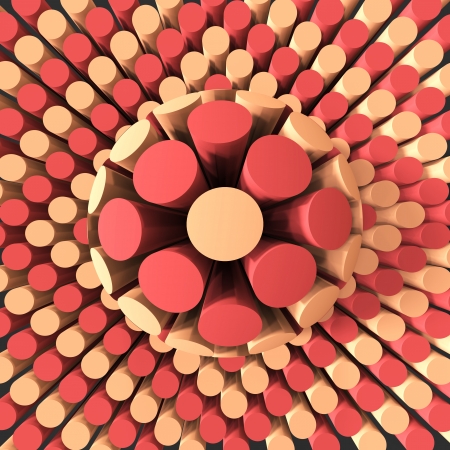 Op art red color sphere patternの写真素材