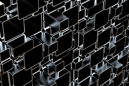 3d abstract silver metal tubes