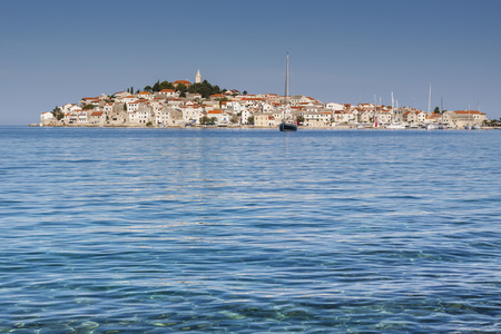 Primosten, famous touristic destination in Croatia. Town on small peninsula.の写真素材