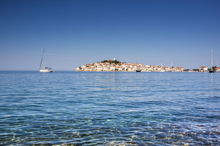 Primosten, famous touristic destination in Croatia. Town on small peninsula.の写真素材