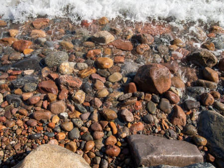 Clean and bright stones on the sea side from Gdynia - Polandの写真素材
