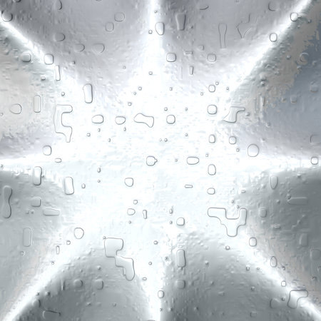 Water drops on a metal surface. 3d rendering, 3d illustration.の写真素材