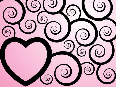 Pink Heart vector decorationのイラスト素材