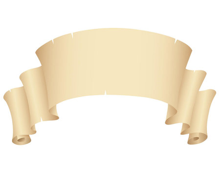 an old torn banner isolated on whiteのイラスト素材