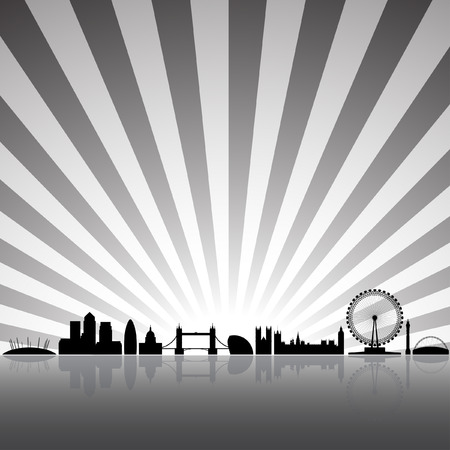 London skyline silhouette on a sunny backgroundのイラスト素材