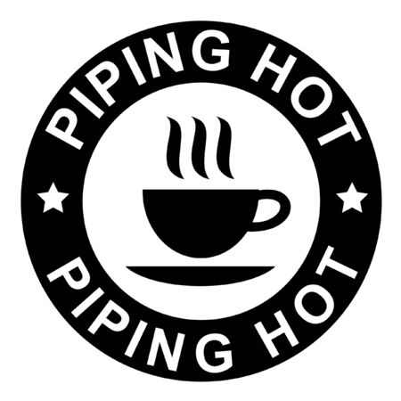 piping hot warning sign with a cup of coffeeのイラスト素材