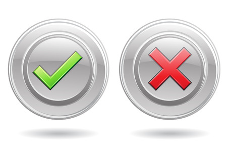 ok sign and error sign isolated on a white backgroundのイラスト素材