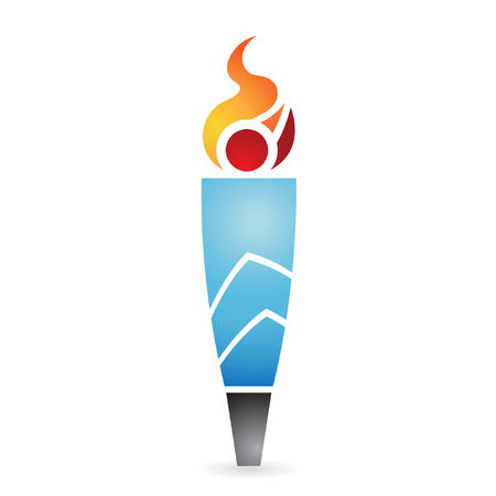 ancient torch isolated on whiteのイラスト素材