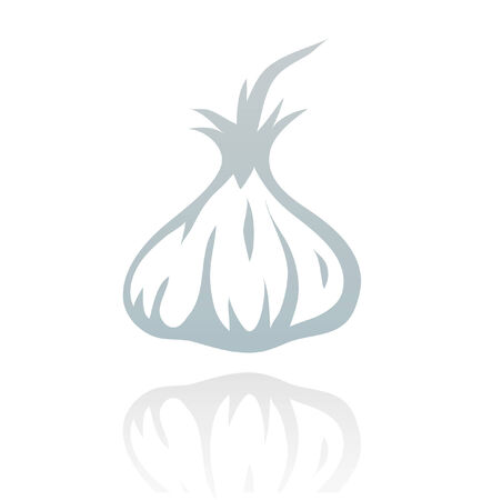 Line art garlic isolated on whiteのイラスト素材