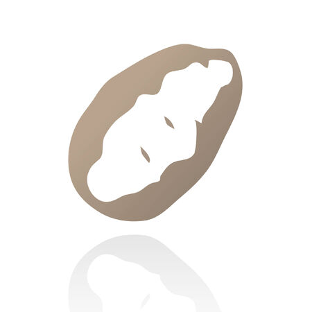 Line art potato isolated on whiteのイラスト素材