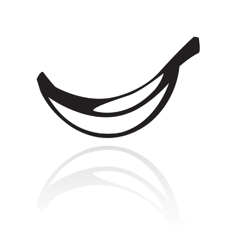 Line art banana isolated on whiteのイラスト素材