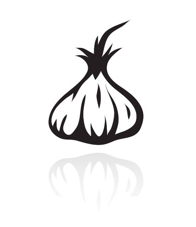 line art black garlic isolated on whiteのイラスト素材