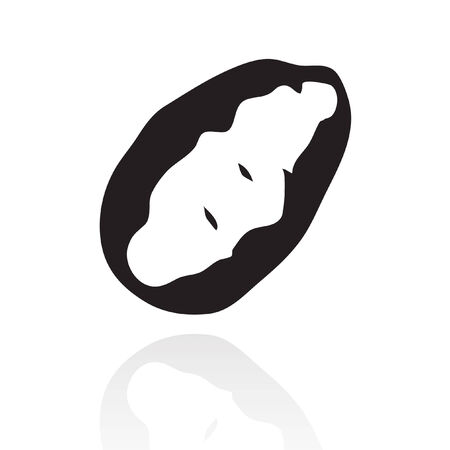 Line art black potato isolated on whiteのイラスト素材