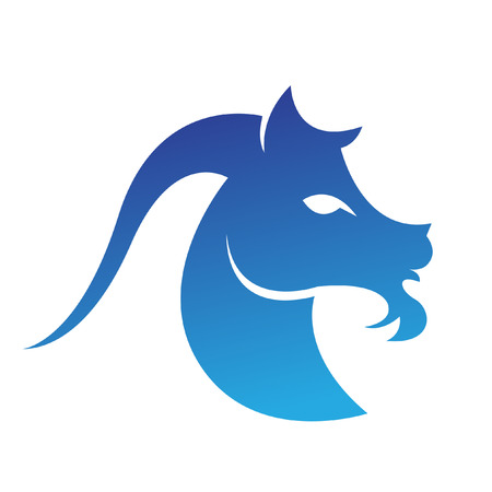Zodiacs blue capricorn isolated on whiteのイラスト素材