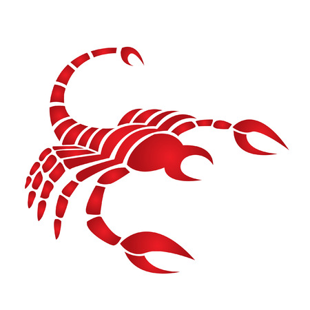 Zodiacs red scorpio isolated on whiteのイラスト素材