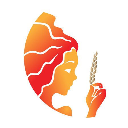 Zodiacs virgo isolated on whiteのイラスト素材