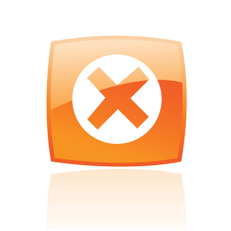 Orange glossy error isolated on whiteのイラスト素材