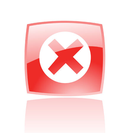 Red glossy error isolated on whiteのイラスト素材