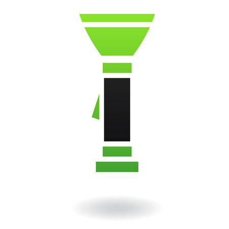 Green and black flashlight isolated on white Green and black flashlight isolated on white