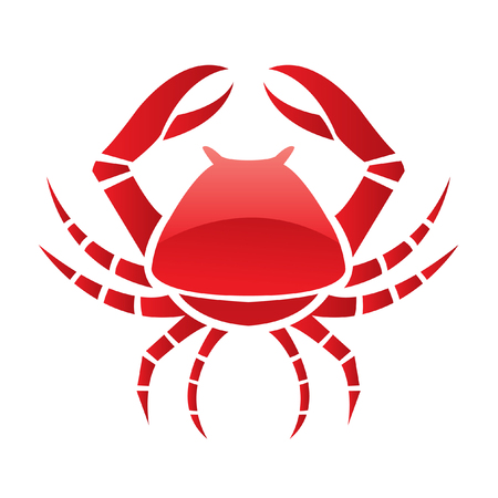 Glossy red crab isolated on whiteのイラスト素材