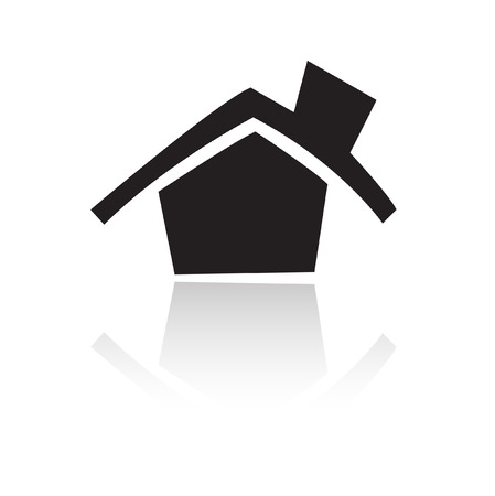 Black home isolated on whiteのイラスト素材